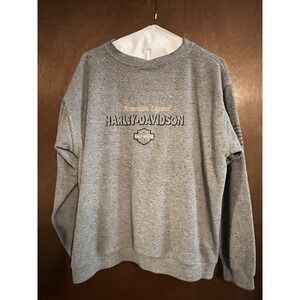 Vintage Harley-Davidson crewneck sweatshirt in gray w/embroidered text and Logo
